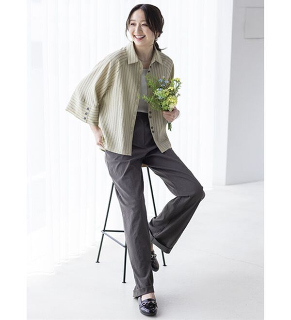 BELLUNA（ベルーナ）の「万能！タック使いワイドパンツ（ワイドパンツ・ガウチョ）」｜詳細画像