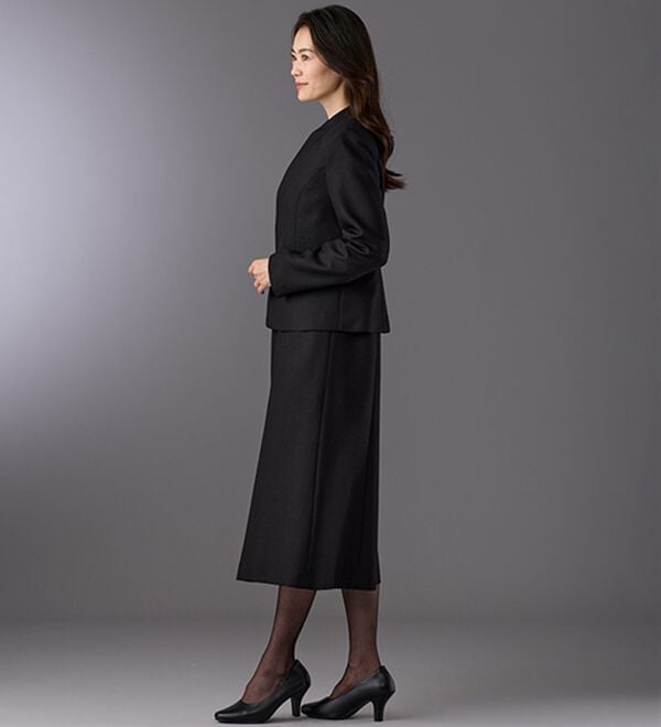 BELLUNA（ベルーナ）の「洗える防しわ北陸ジャカード使いワンピースアンサンブル（ブラックフォーマル（喪服・礼服））」｜詳細画像