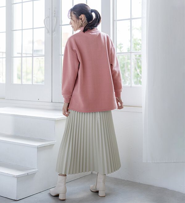 BELLUNA（ベルーナ）の「リブ使いがかわいい裏起毛トレーナー（チュニック）」｜詳細画像