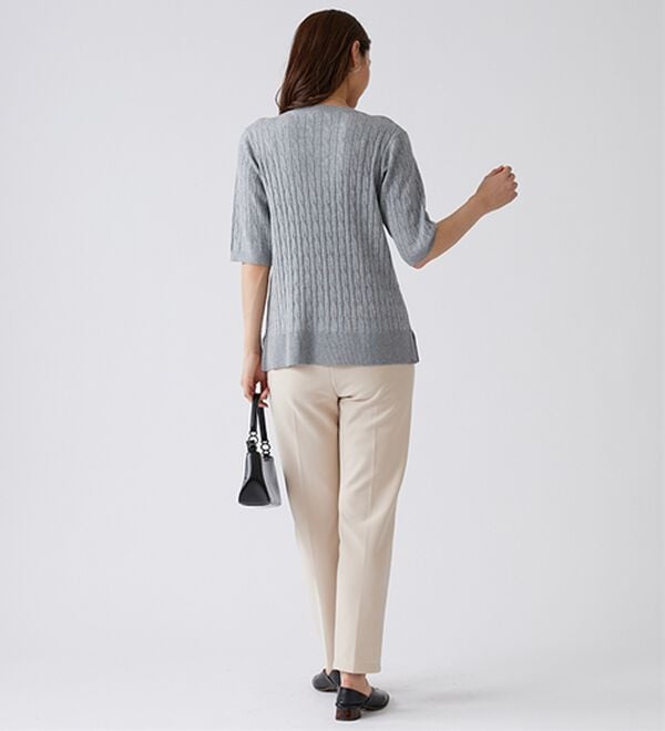 BELLUNA（ベルーナ）の「裏起毛ジョーゼット素材テーパードパンツ（テーパードパンツ）」｜詳細画像