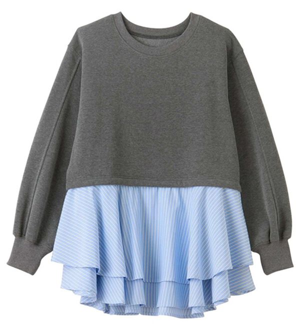 GeeRA（ジーラ）の「レイヤード風ペプラムスウェット（カットソー）」｜詳細画像