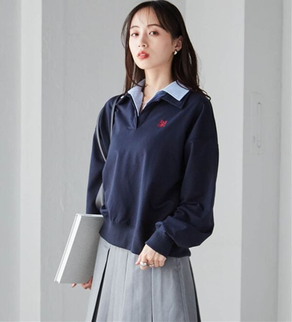 RANAN（ラナン）の「レイヤード襟付きスウェット（トレーナー・スウェット）」｜詳細画像