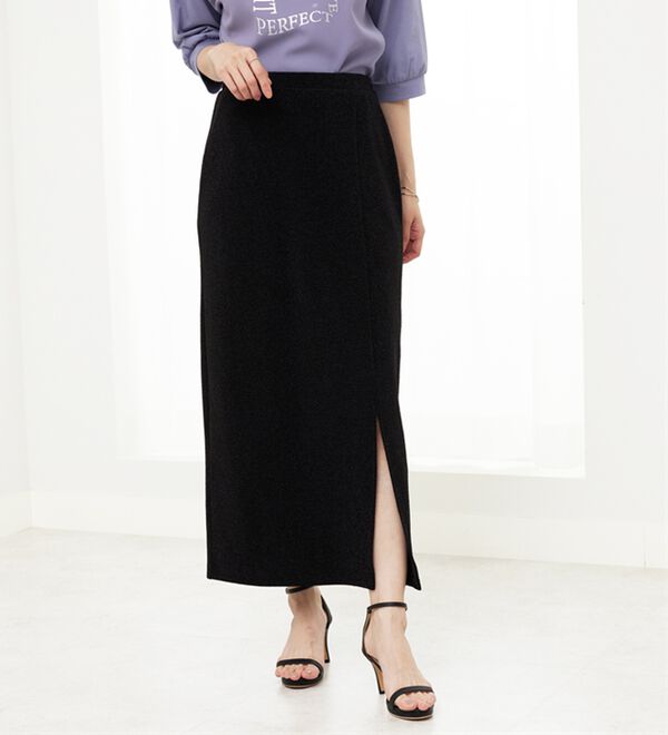 BELLUNA（ベルーナ）の「ラメ使いペンシルスカート（ロングスカート）」｜詳細画像