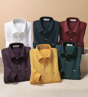 「＜ゴールデンベア＞上質国産ポロシャツ（長袖）（メンズポロシャツ）」｜詳細画像