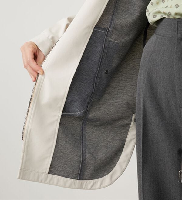 BELLUNA（ベルーナ）の「はっ水加工ボンディング素材ロング丈パーカー（ハーフコート）」｜詳細画像