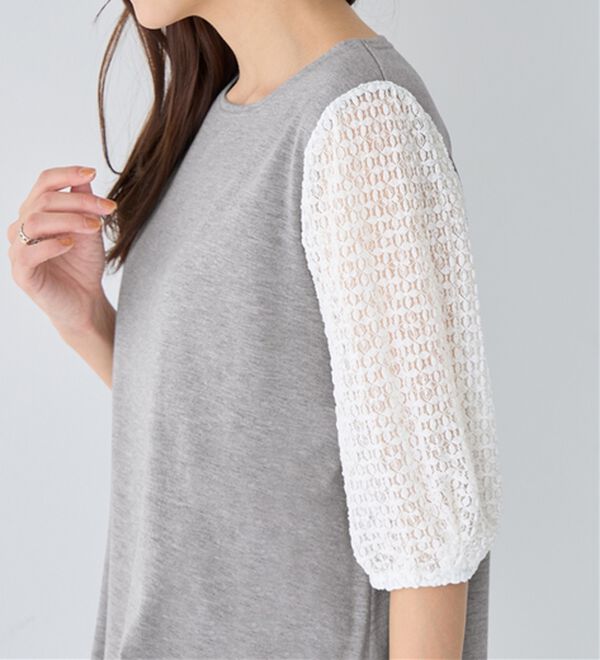 Viola e Viola（ヴィオラ エ ヴィオラ）の「袖レース切替チュニック（チュニック）」｜詳細画像