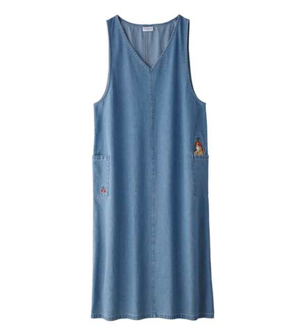 BELLUNA（ベルーナ）の「【トコロコムギ】デニムジャンパースカート（ジャンパースカート）」｜ブルー