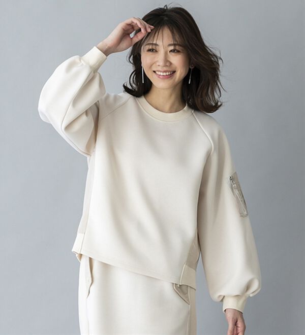 BELLUNA（ベルーナ）の「【ＳＭＡＲＴ　ＥＣＯ　ＪＥＲＳＥＹ】異素材切替プルオーバー（カットソー）」｜詳細画像