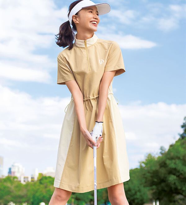 BELLUNA（ベルーナ）の「【三枝こころコラボ】はっ水！配色ギャザーワンピース【UNDOVE】（その他ワンピース）」｜詳細画像