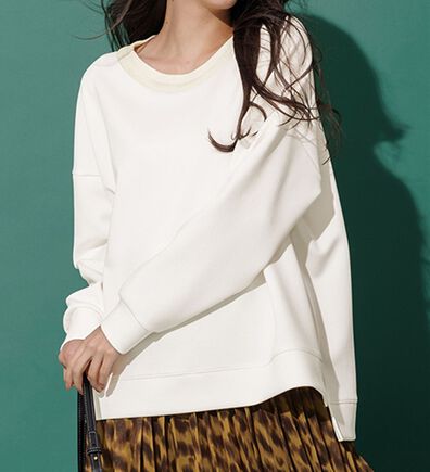 RANAN（ラナン）の「＜ＨＳ＞編立衿ポイントきれいめスウェット（カットソー）」