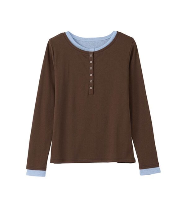 RANAN（ラナン）の「レイヤードヘンリーネックリブTシャツ（カットソー）」｜詳細画像