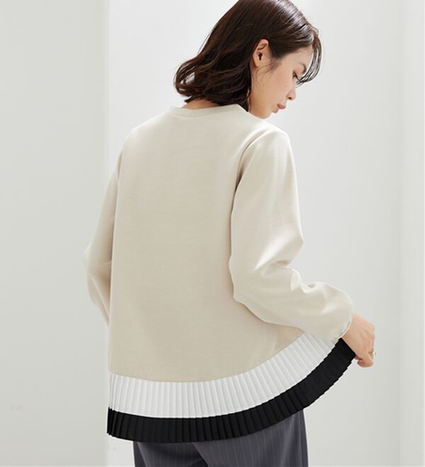 BELLUNA（ベルーナ）の「裾配色プリーツデザインプルオーバー（カットソー）」｜詳細画像