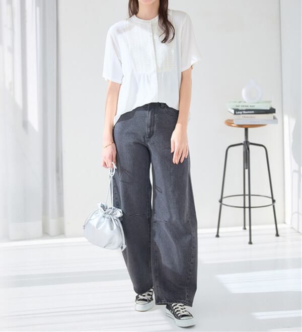 Viola e Viola（ヴィオラ エ ヴィオラ）の「【接触冷感】ヨークレースブラウス（ブラウス）」｜詳細画像