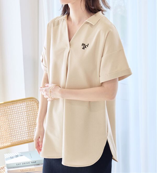 Viola e Viola（ヴィオラ エ ヴィオラ）の「【ｍａｒｉｅ　ｃｌａｉｒｅ　ＳＰＯＲＴ】スキッパーポロチュニック（チュニック）」｜詳細画像