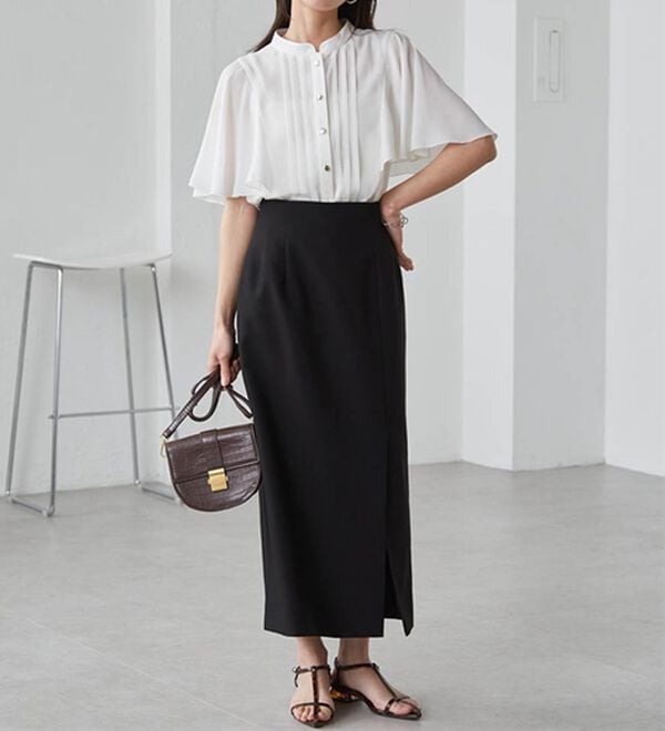 RANAN（ラナン）の「ひんやり！ピンタックフレアー袖ブラウス（ブラウス）」｜詳細画像