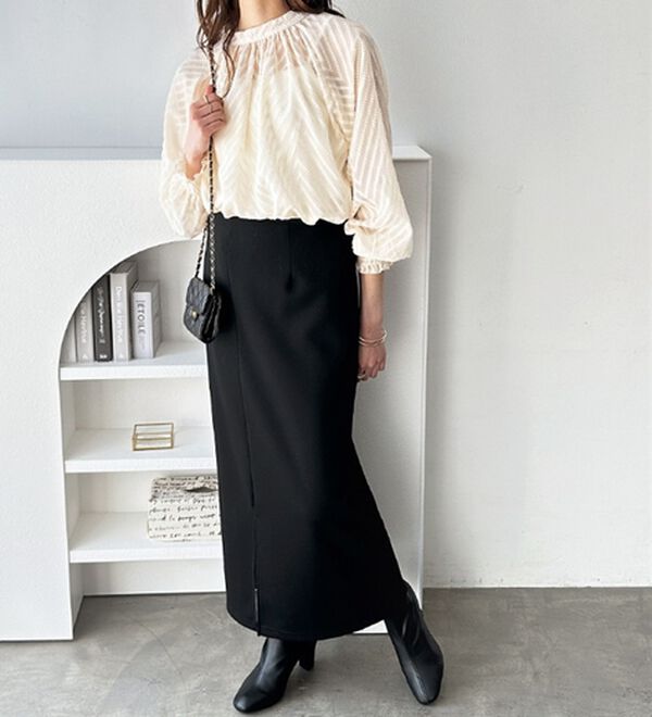 GeeRA（ジーラ）の「シアーシャギージャガードブラウス（ブラウス）」｜詳細画像