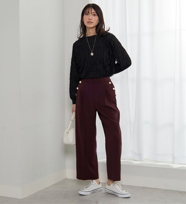 BELLUNA（ベルーナ）の「フリルジャカード素材プルオーバー（カットソー）」｜詳細画像