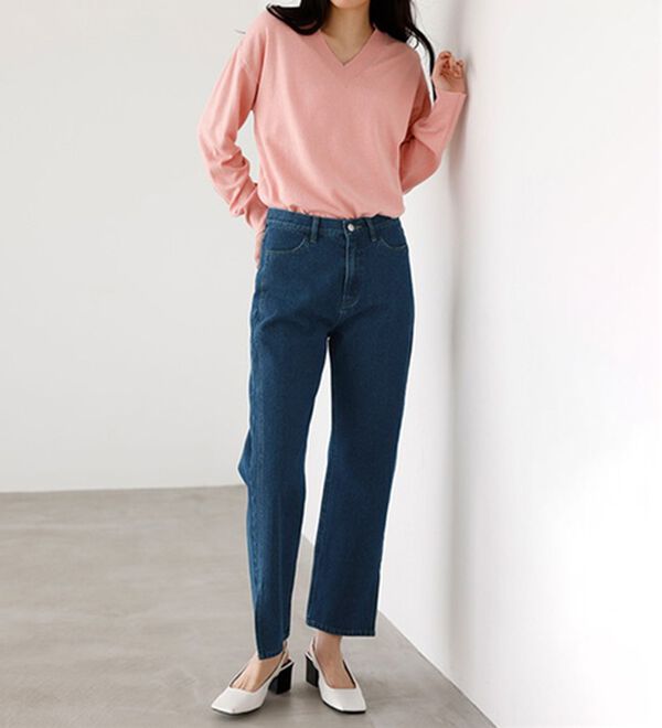 ワイドストレート裾スリットデニム - ベルーナ【公式】