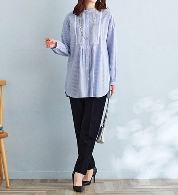 BELLUNA（ベルーナ）の「こっそりおなかがラクラク！ボタン使いウエスト調整テーパードパンツ（テーパードパンツ）」｜詳細画像