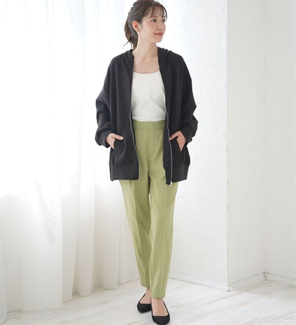 A HAPPY MARILYN（アハッピーマリリン）の「【Ｌ～６Ｌ】Ｒｉｎ 低身長さん高身長さん対応 私サイズで綺麗が叶う 選べる身長別 スラっと美脚ストレッチテーパードパンツ（テーパードパンツ）」｜詳細画像