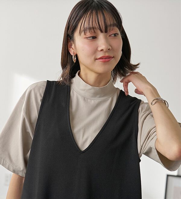 BELLUNA（ベルーナ）の「≪ＨｕｇＲｅａｍコットンＣｏｏｌ≫ひんやりハイネックプルオーバー（カットソー）」｜詳細画像