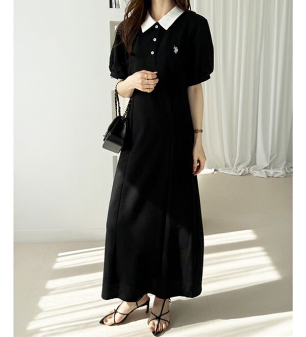 GeeRA（ジーラ）の「【Ｕ．Ｓ．ＰＯＬＯＡＳＳＮ】ポロ衿ワンピ―ス（その他ワンピース）」｜詳細画像