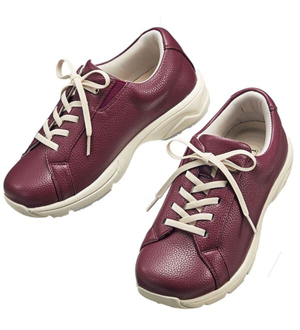 ルフラン（ルフラン）の「スッと履けるウォーキングシューズ・ブーツ＜ラシーナコンフォート＞（スニーカー）」｜ヒモ（バーガンディ）