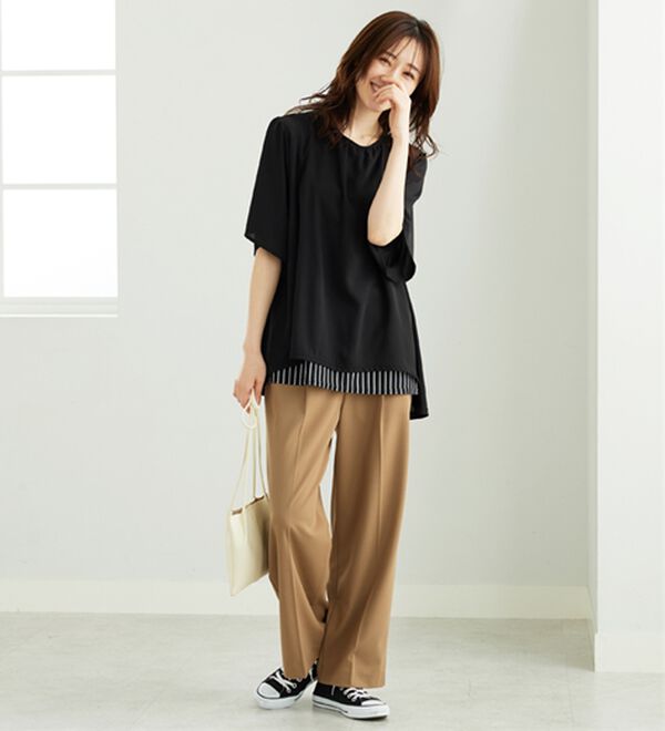 BELLUNA（ベルーナ）の「シフォン重ねレイヤードチュニック（チュニック）」｜詳細画像