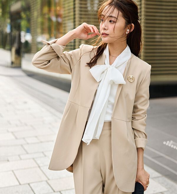 RANAN（ラナン）の「＜２点セット＞ラウンドヘムジャケットセットアップ（パンツスーツ）」｜詳細画像