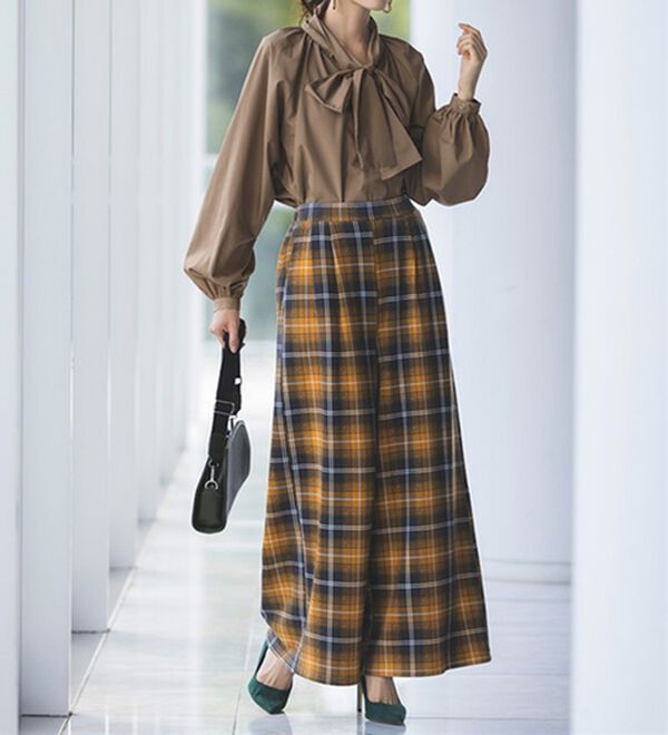 RANAN（ラナン）の「柔らかあったか！裏起毛ロングフレアガウチョパンツ（フルレングスパンツ）」｜詳細画像