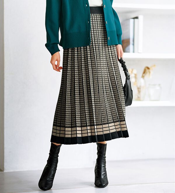 BELLUNA（ベルーナ）の「ジャカードニットプリーツスカート（ロングスカート）」｜詳細画像