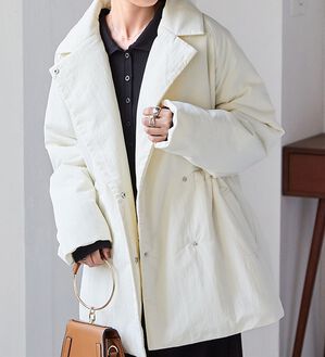 RANAN（ラナン）の「テーラードカラー中わたジャケット（ハーフコート）」｜詳細画像