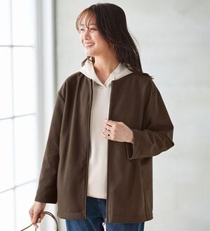 BELLUNA（ベルーナ）の「ウーリッシュ素材ゆったりジャケット（その他ジャケット）」｜ブラウン