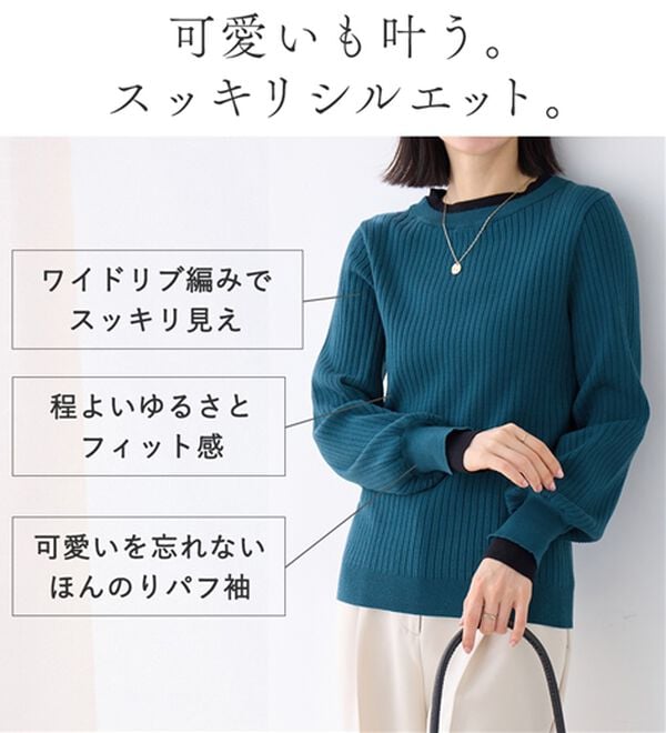 Viola e Viola（ヴィオラ エ ヴィオラ）の「レイヤード風リブニット（ニット・セーター）」｜詳細画像