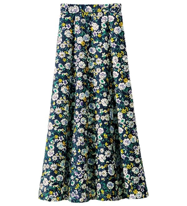 BELLUNA（ベルーナ）の「カットジャカード素材花柄プリントスカート（ロングスカート）」｜詳細画像