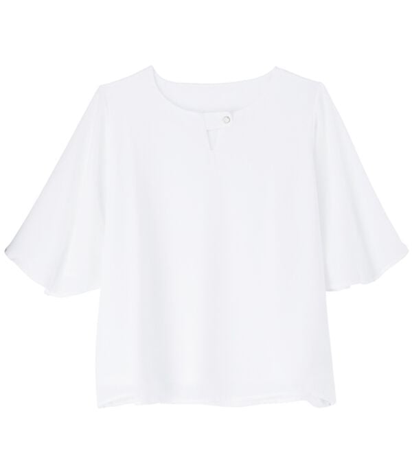 RANAN（ラナン）の「【ひんやり】フレアー袖シフォンブラウス（ブラウス）」｜詳細画像