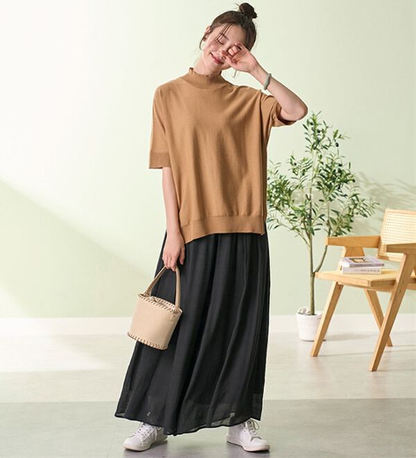 BELLUNA（ベルーナ）の「ガシガシ洗える！涼しげ夏用ドルマンニット（ニット・セーター）」｜詳細画像