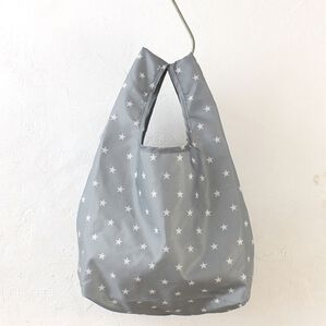 「はっ水マチ広コンパクトエコバッグ（エコバッグ）」｜スター／グレー