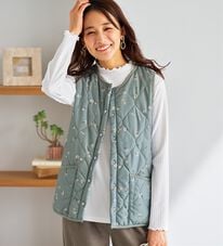 BELLUNA（ベルーナ）の「【洗える！】裏ファー素材中わたキルトベスト（ベスト）」