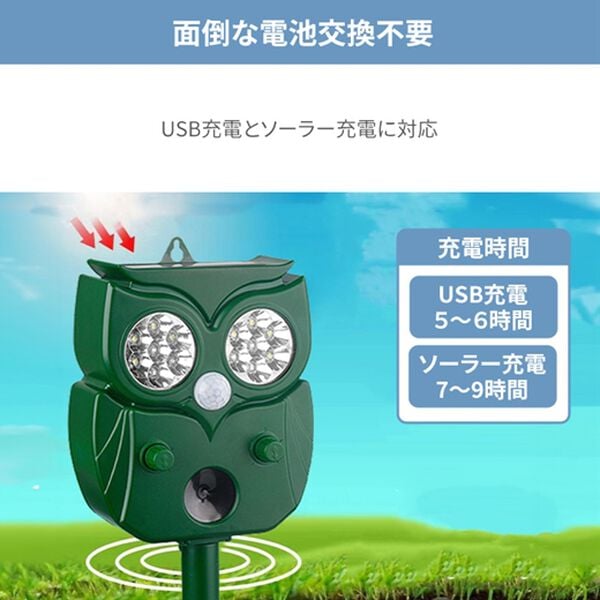 「ソーラー多機能警告式害獣駆除機（エクステリア・屋外器具）」｜詳細画像