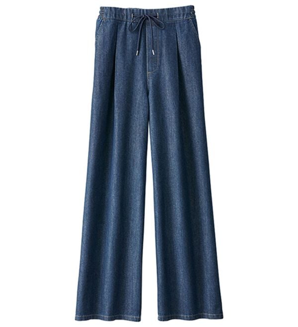 BELLUNA（ベルーナ）の「薄くて軽い！デニムイージーワイドパンツ（ワイドパンツ・ガウチョ）」｜詳細画像