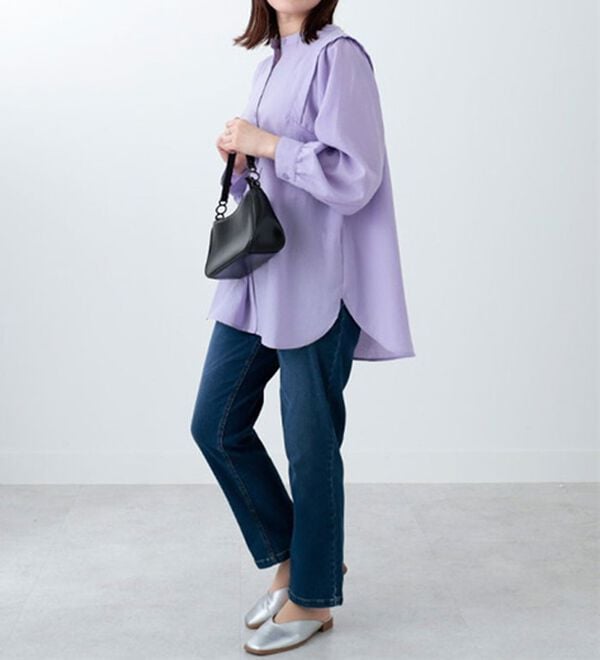 BELLUNA（ベルーナ）の「ビンテージ素材肩タックブラウス（ブラウス）」｜詳細画像