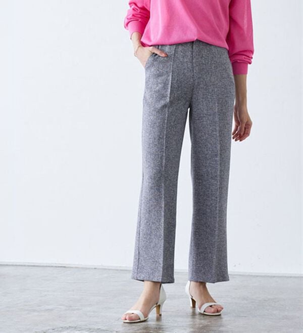 Pierrot（ピエロ）の「【選べる丈】サマーツイードセンタープレスパンツ（フルレングスパンツ）」｜詳細画像