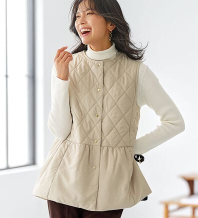 BELLUNA（ベルーナ）の「キルト切替ペプラムベスト（ベスト）」