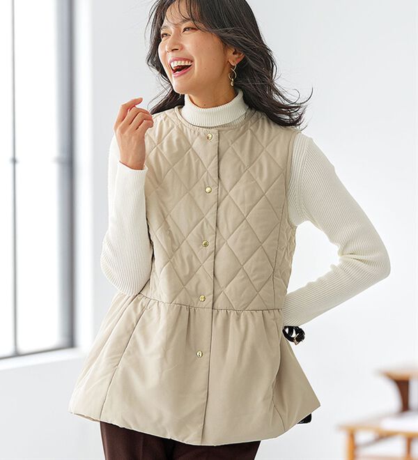 BELLUNA（ベルーナ）の「キルト切替ペプラムベスト（ベスト）」｜詳細画像