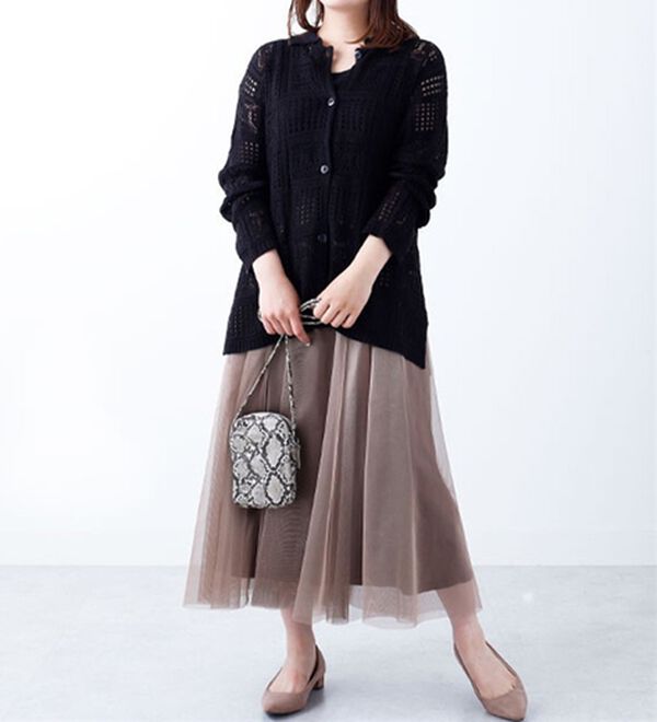 BELLUNA（ベルーナ）の「クロシェ風カーディガン（ニットカーディガン）」｜詳細画像