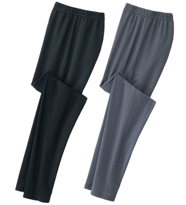 LAVIENNE（ラヴィエンヌ）の「【２色組】綿混の涼やかメッシュレギンス（肌着・インナーウェア）」｜2色組