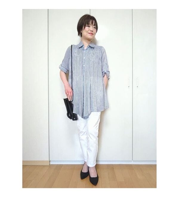 BELLUNA（ベルーナ）の「ヒンヤリ冷感ライトオンスジーンズ（フルレングスパンツ）」｜詳細画像