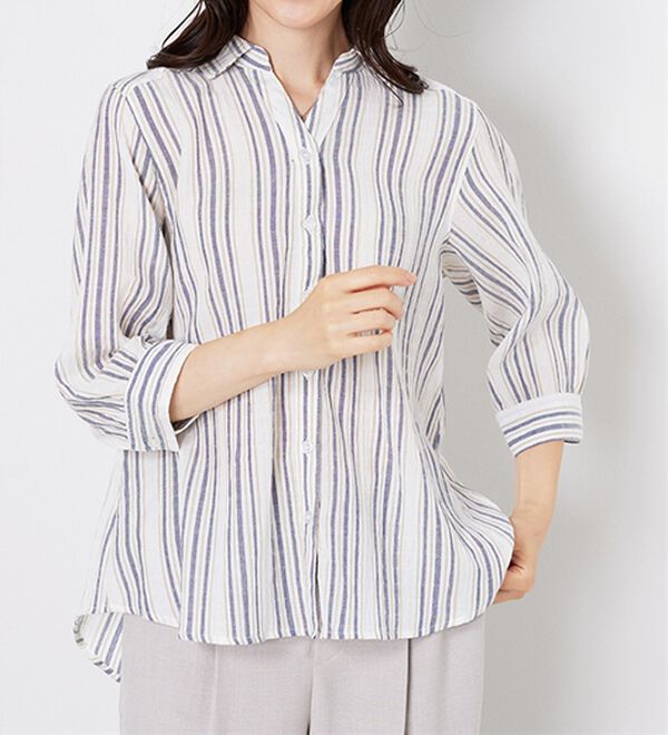 BELLUNA（ベルーナ）の「スキッパー衿ぽこぽこ素材ブラウス（ブラウス）」｜詳細画像