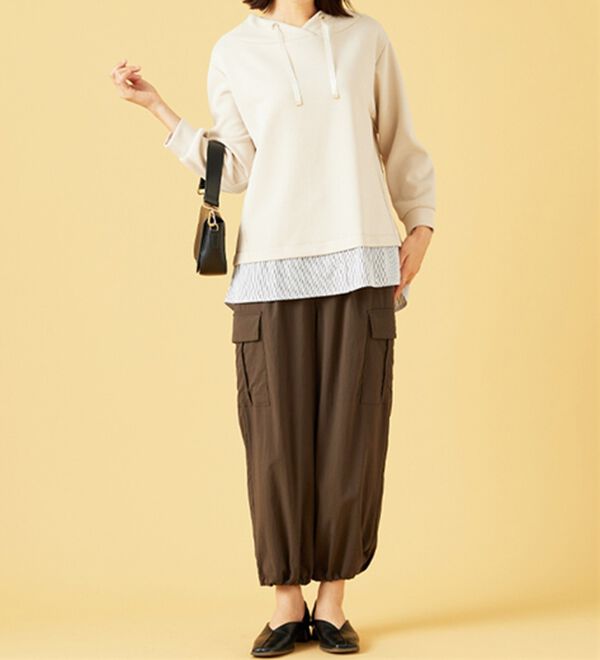 BELLUNA（ベルーナ）の「ワイドネックデザインシャツ切替チュニック（チュニック）」｜詳細画像